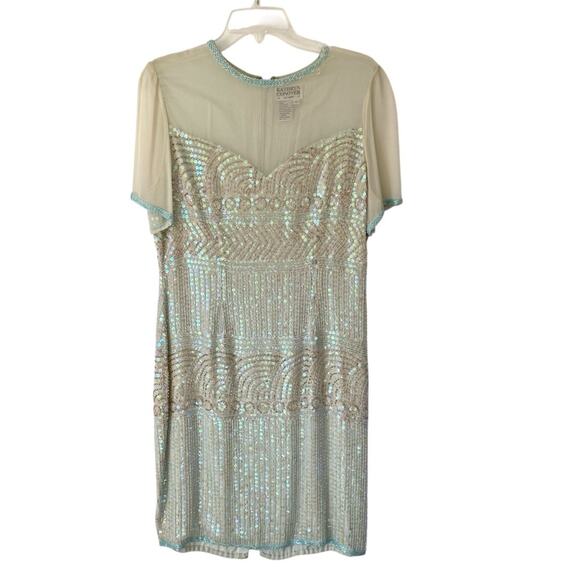 kathryn conover Dresses & Skirts - Vintage Kathryn Conover Beaded Sequin Mint Green Dress size 12